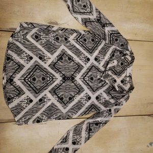 Black and white silk tunic